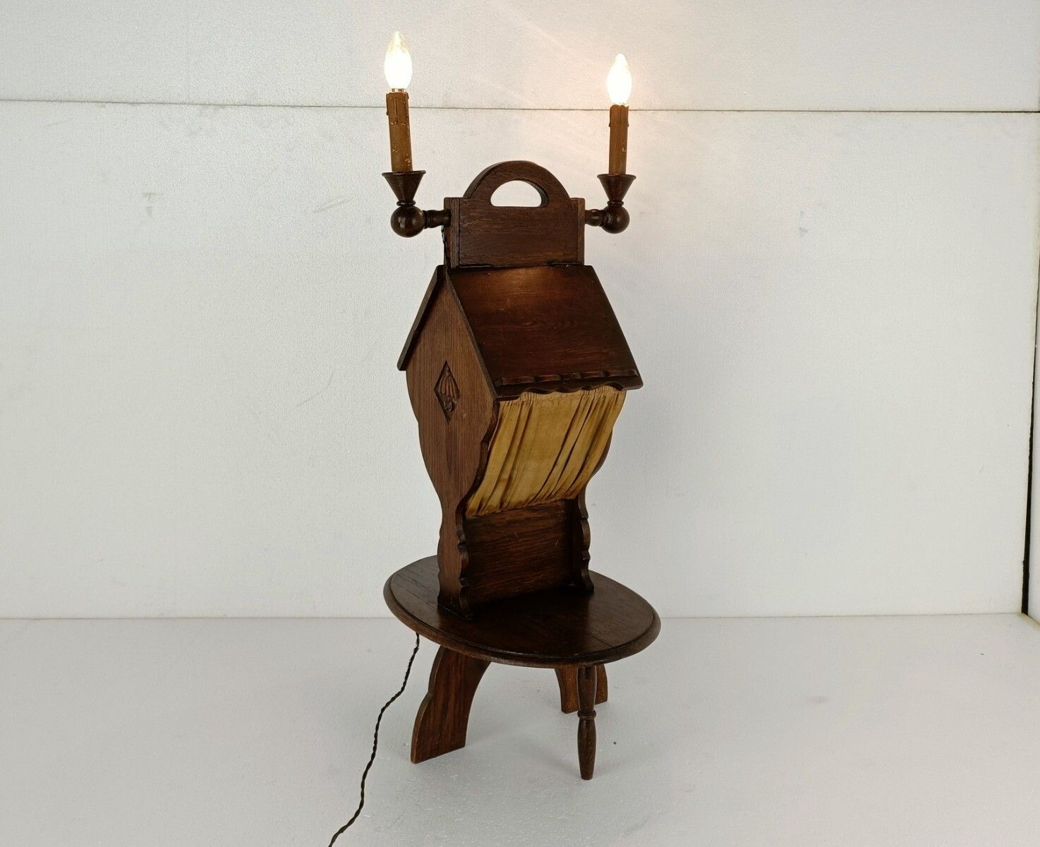 Standing Cabinet Sewing Spinning Quilting Wooden Cabinet, Fabric Candle Holders photo furniture