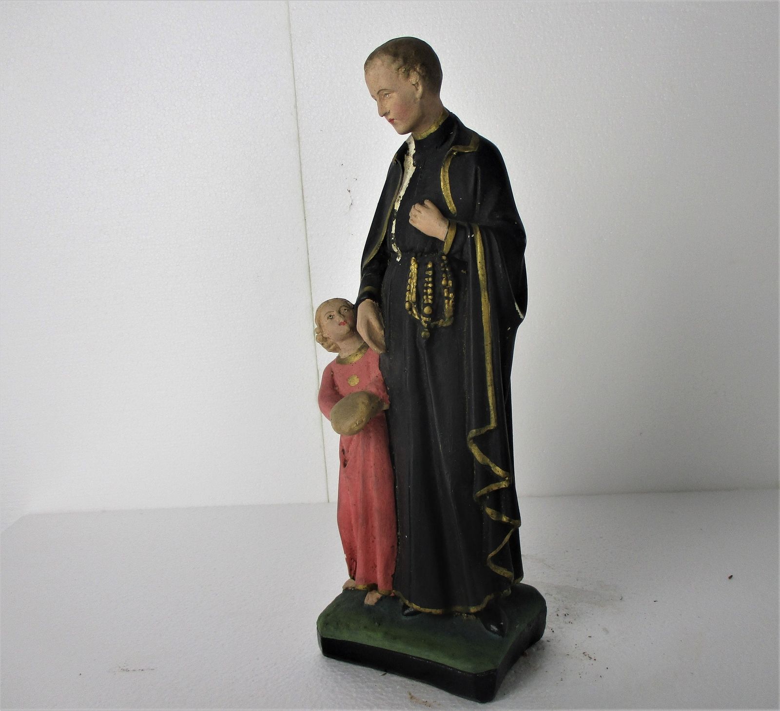 Vintage Statue Saint Santo Gerard Santo Majella Plaster Priest Patron Good Sales photo vinterior