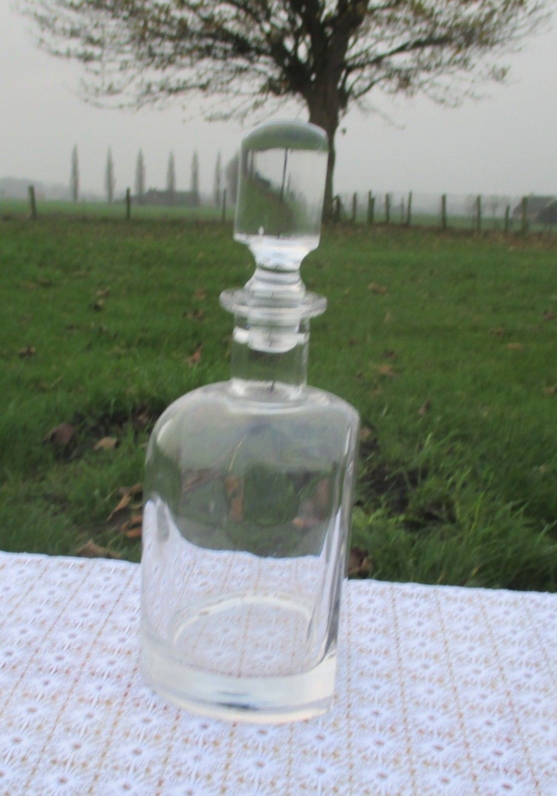 Gorgeous Clear Heavy  Glass Decanter Stopper Unusual Form