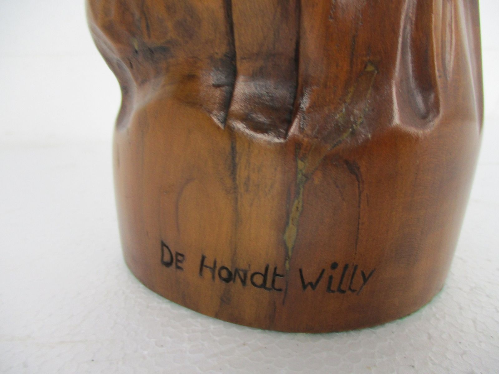photo furniture L Hand Carved Wood Statue Lady Nude Signed De Hondt Willy Piece Of Art Figure