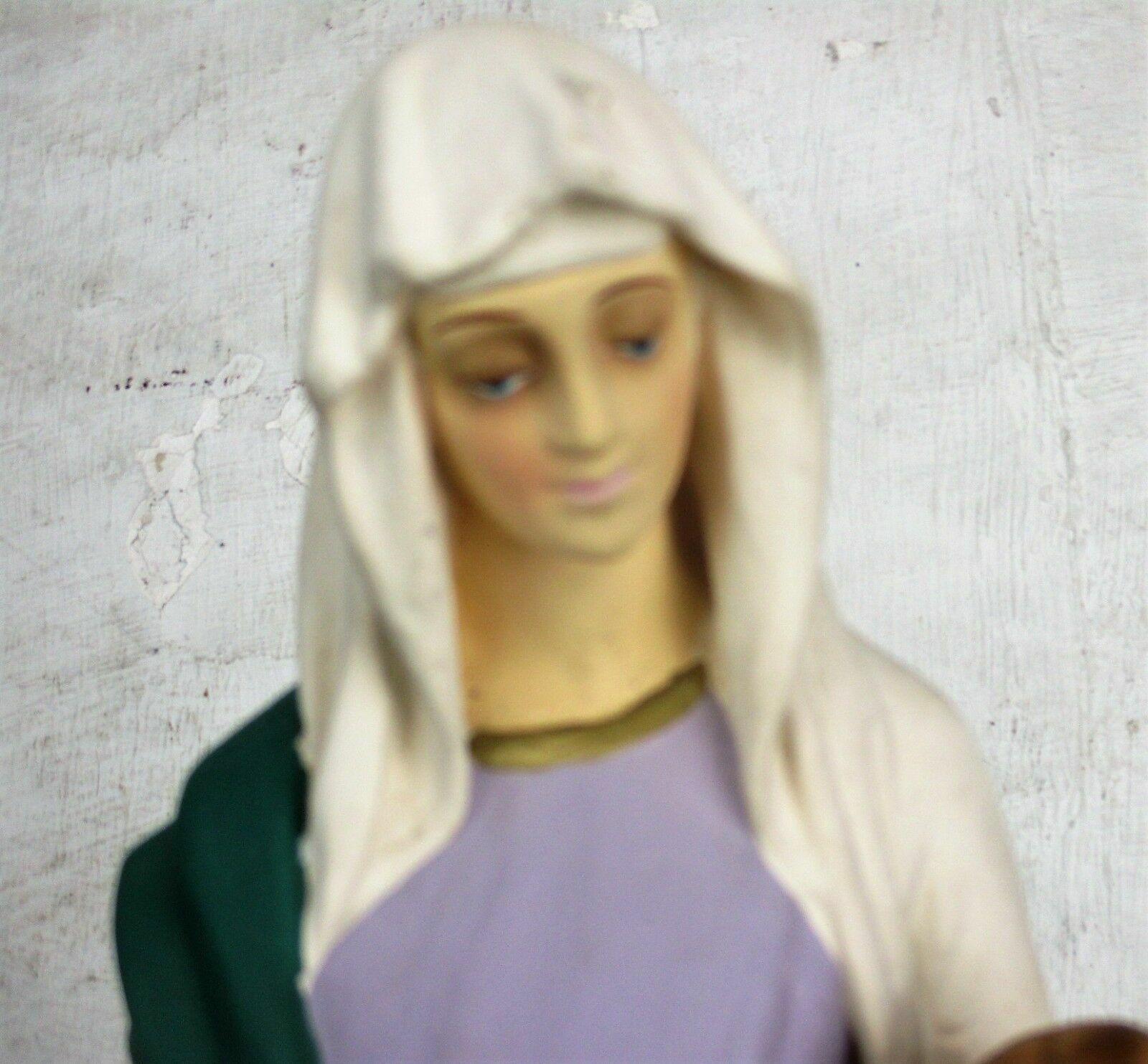 L Statue Saint Anne Virgin Mary As A Child Reading Old Testament Polychrome Htf photo Art