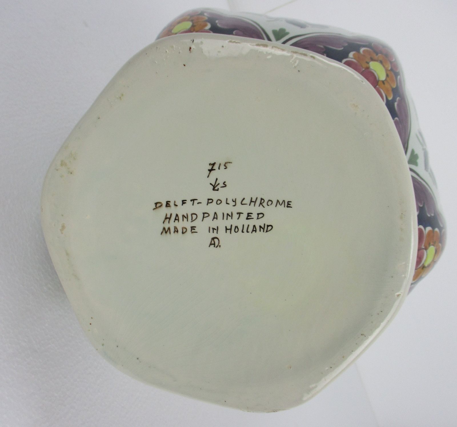 Xl Delft Holland Polychrome Porcelain  Vase Floral Design Marked 23.62" photo 263.0