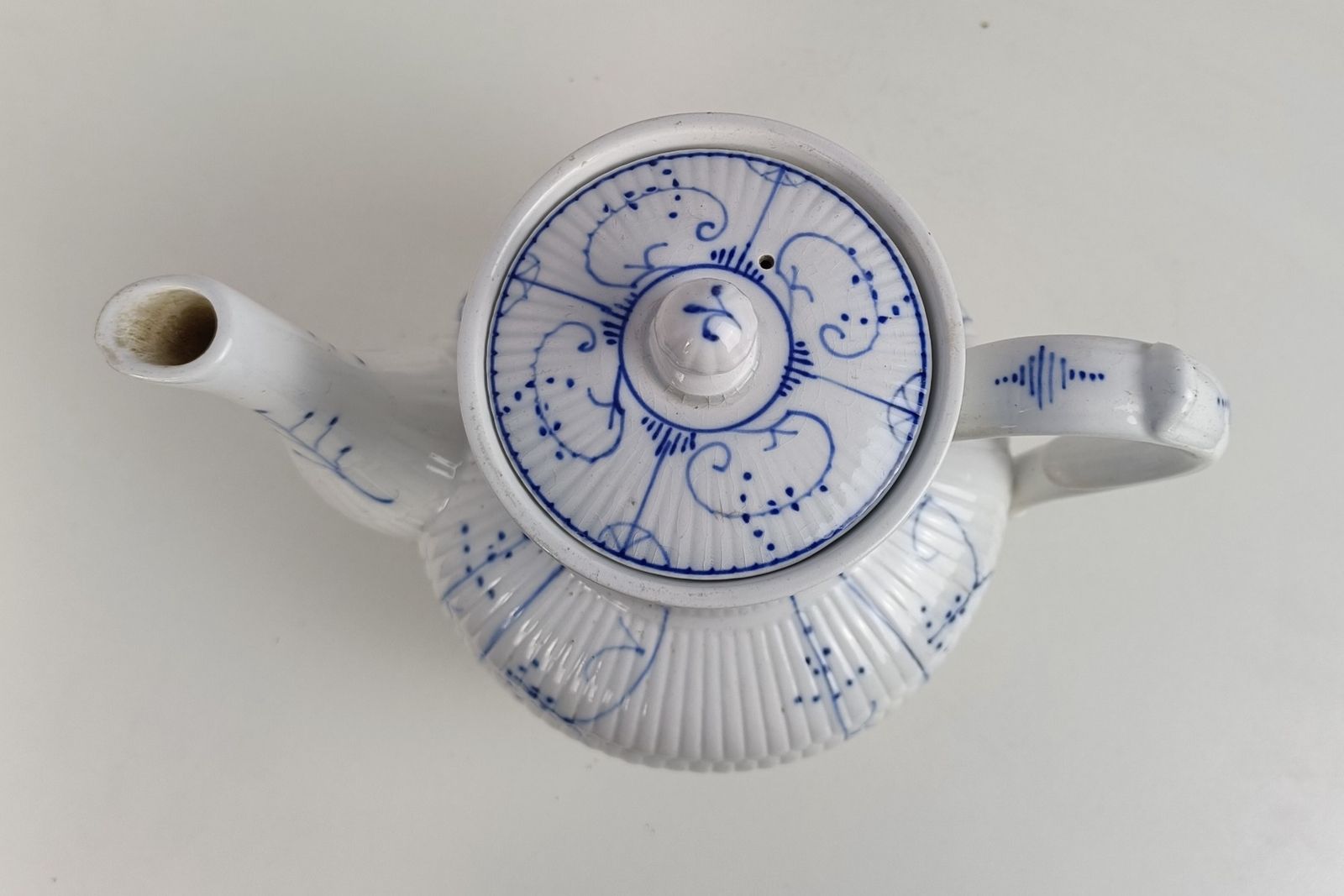 Vintage Boch Copenhagen Kopenhagen Fluted Teapot Coffee Pot  Marked Iconic Desig photo furniture