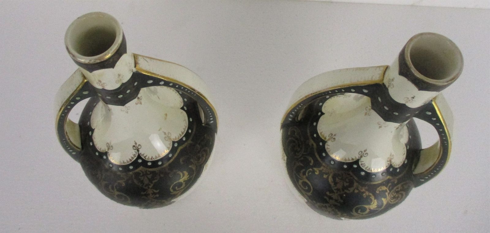 Couple Vases Handles Porcelain Enamel Boch Freres Keramis Bfk Gorgeous Rare Coll photo furniture