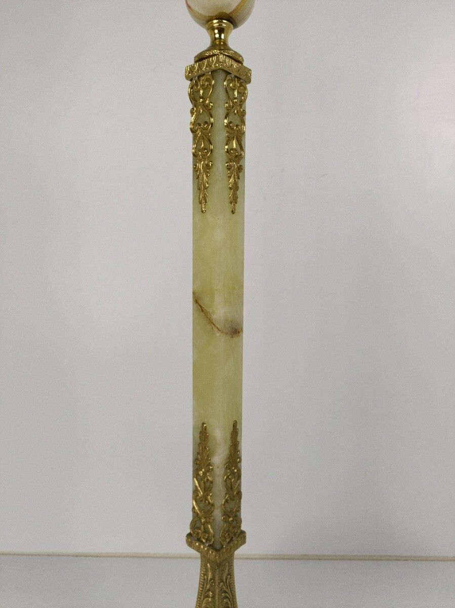 Mid Century Modern Onyx Marble Brass Hall Tree Coat Hat Rack Eyecatcher Hollywoo photo Furniture