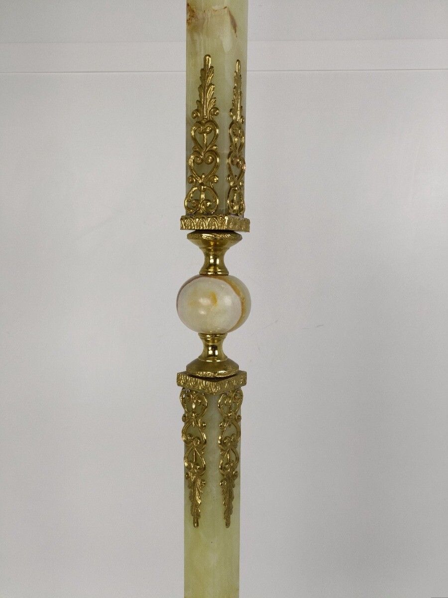 Mid Century Modern Onyx Marble Brass Hall Tree Coat Hat Rack Eyecatcher Hollywoo photo 1051.0