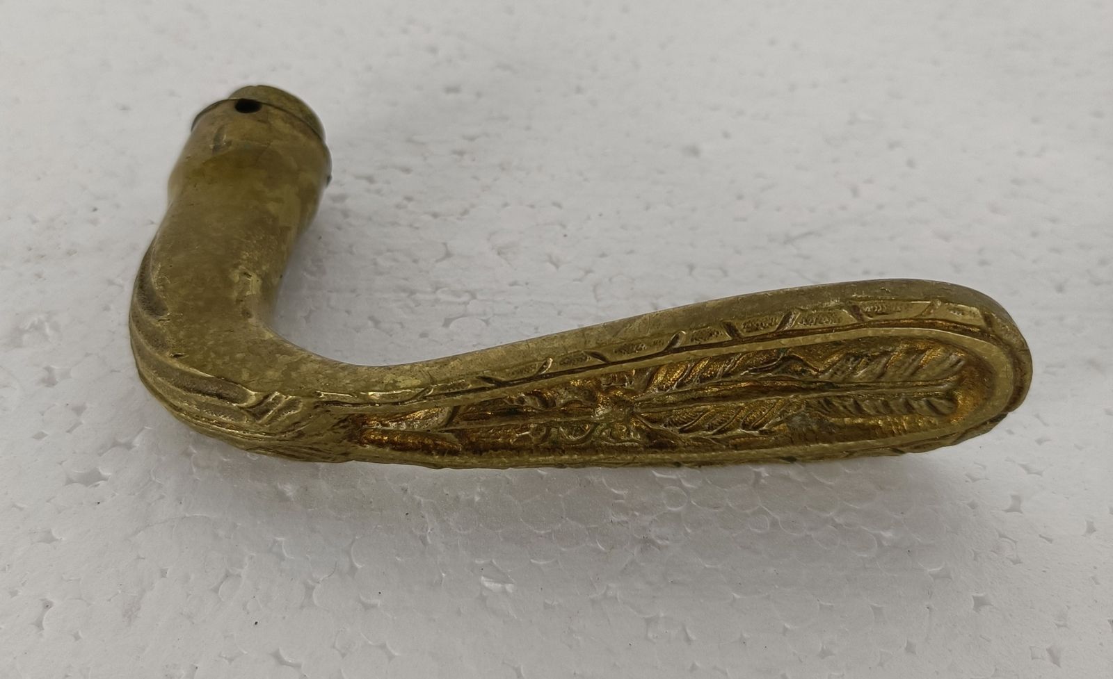 Large Antique Brass Door Pull Push Handle Reclaimed Architectural Ornate photo vinterior