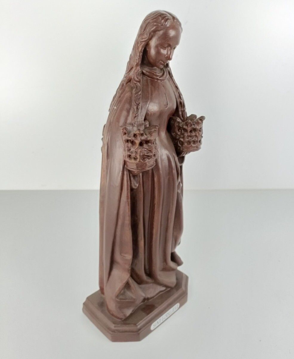 St Godelieve Statue Plaster Saint Godeleva  Godelina  Vintage Plaster Church Lar photo Art