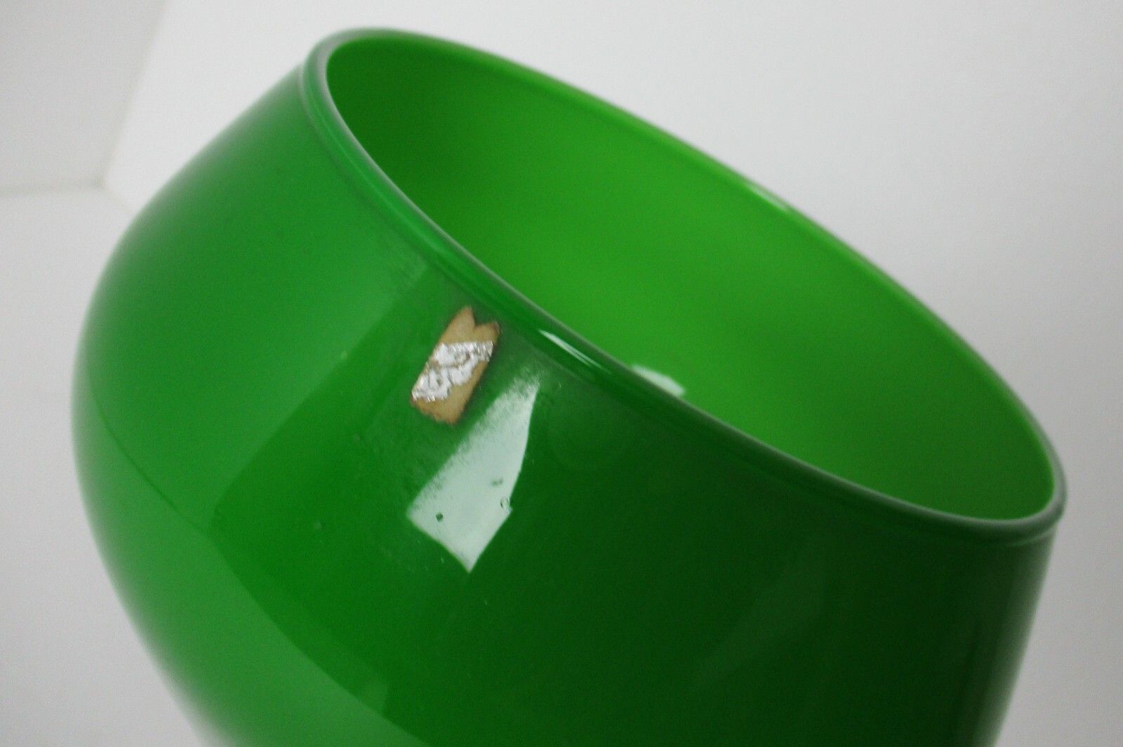 Green Large Glass Vase Goblet Jar Chalice Mid Century Modern Barley Twist Stem photo furniture