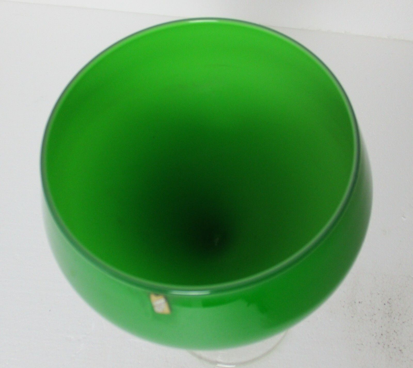 Green Large Glass Vase Goblet Jar Chalice Mid Century Modern Barley Twist Stem photo for sale