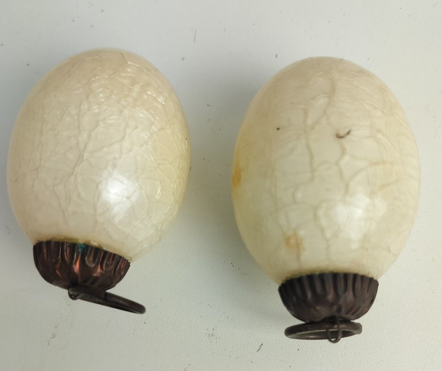 Set Of 4 Antique Christmass Balls Kugels Crackled Glass Ornaments photo buy