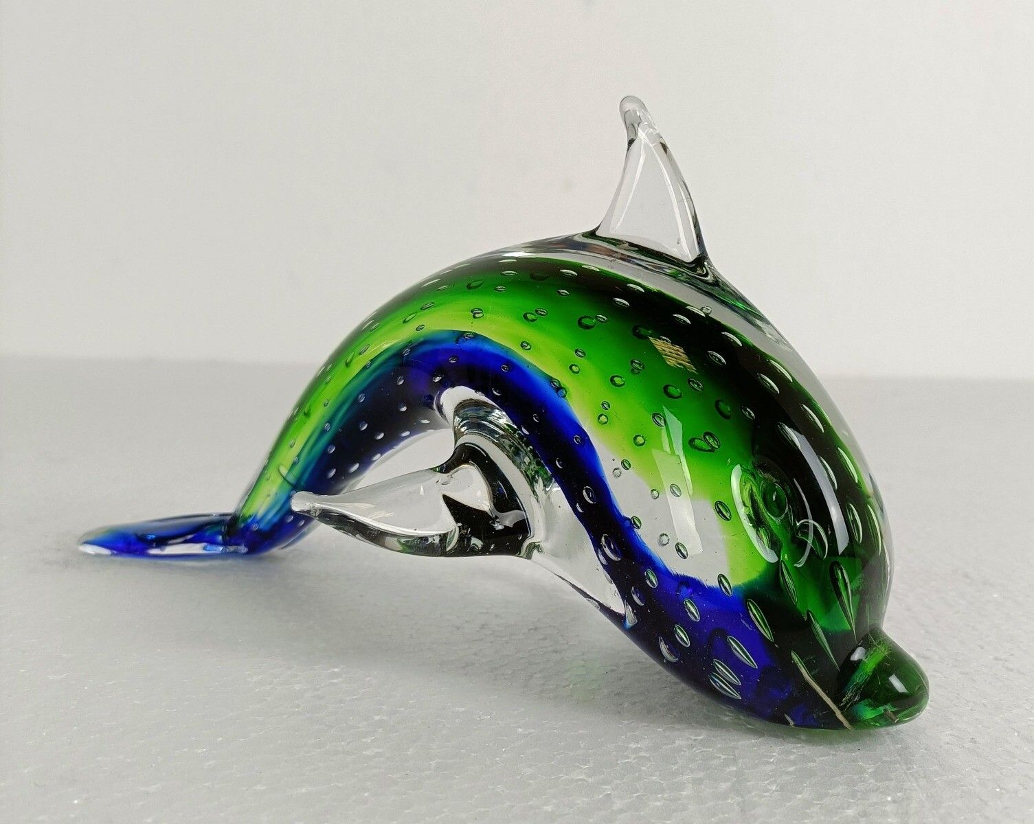 Murano Exotic Blue Art Glass Hand Blown Dolphin Italy Signed Gorgeous Vintage photo Art