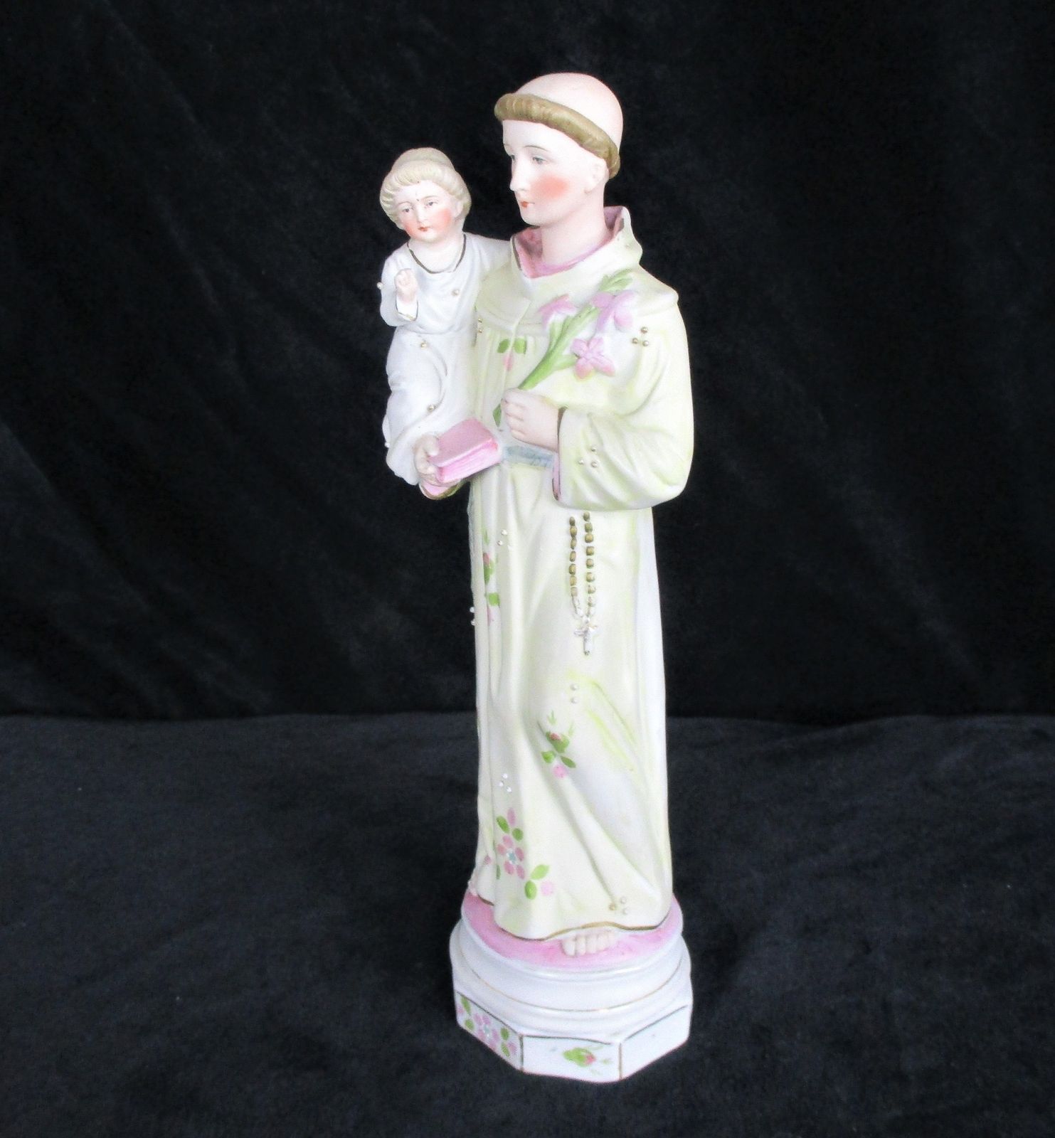 Antique Saint Anthony Padua Infant Child Statue Figurine Finder Lost Articles Po photo 61.0