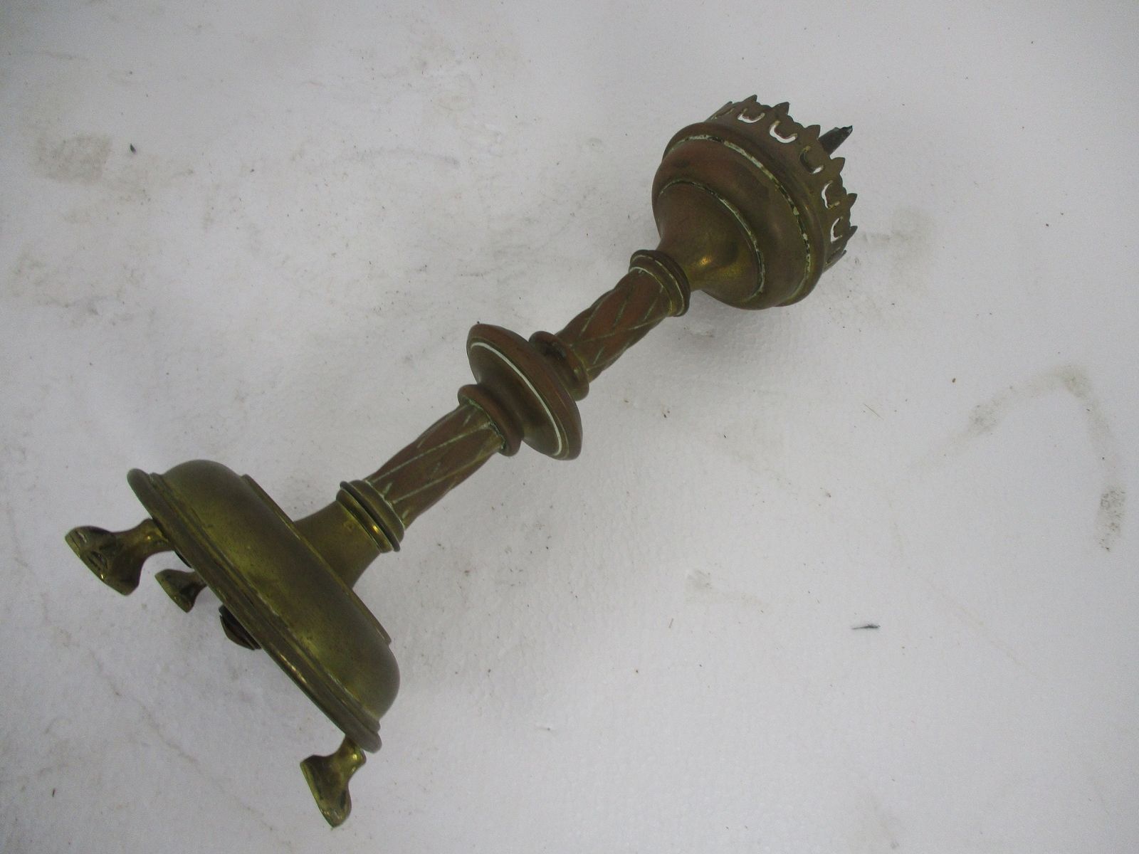 Antique Candle Holder Candle Stick Church  Chapel Altar Monastery Brass Lion Fee photo Home Decor