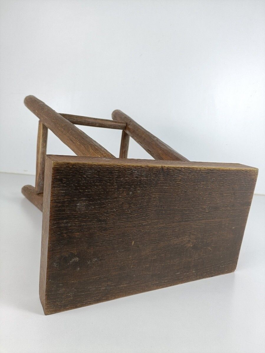 Antique Milking Stool Bench Bar Stool Pedestal Plant Bonsai Stand  Barn Country photo vintage