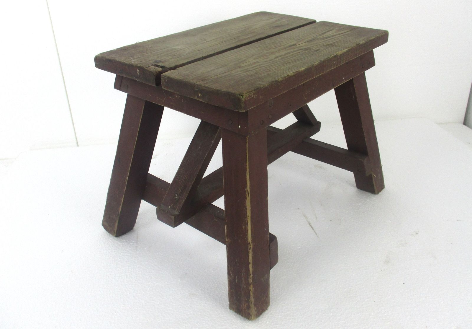 Antique  Stool Ottoman Footstool Milking Stool Barn Farmhouse Style Wood Funky photo buy