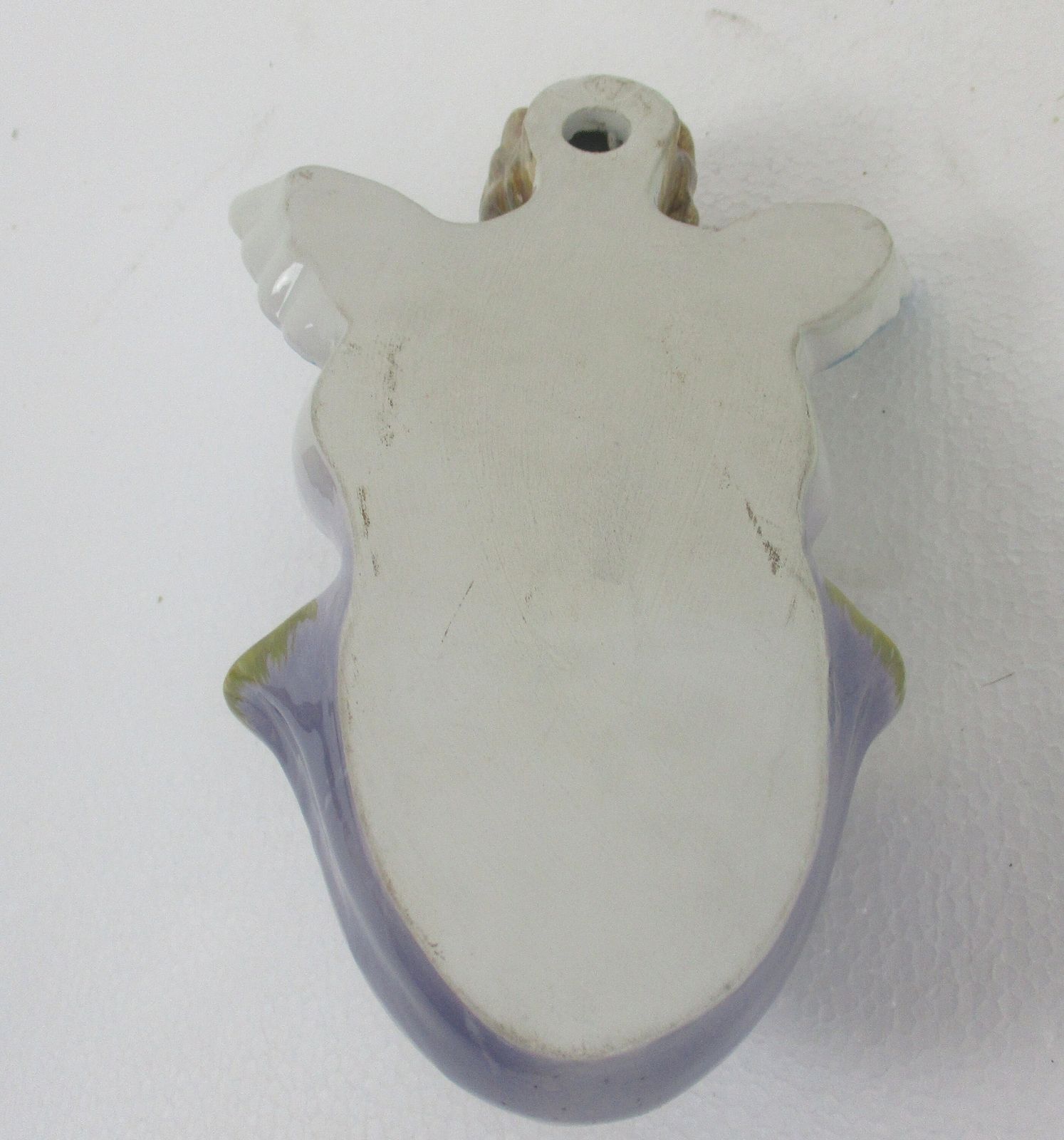Holy Water Font Angel Hand Painted Bisque Porcelain Collector Htf 8.66" photo vinterior