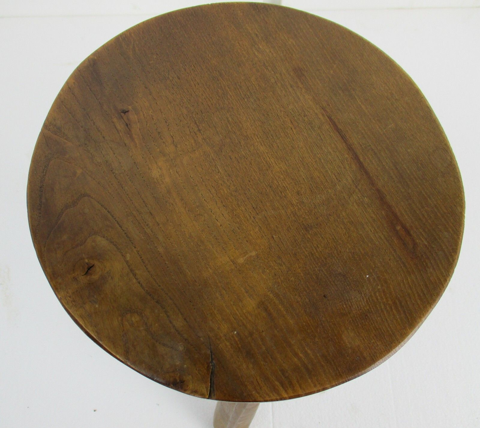 Antique  Hand Carved Wood Tripod Milking Stool Pedestal  Plant Bonsai Table photo 182.0