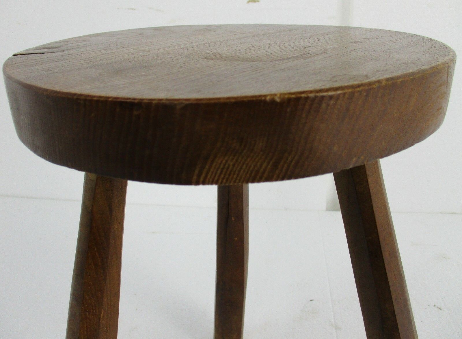 Antique  Hand Carved Wood Tripod Milking Stool Pedestal  Plant Bonsai Table photo vinterior