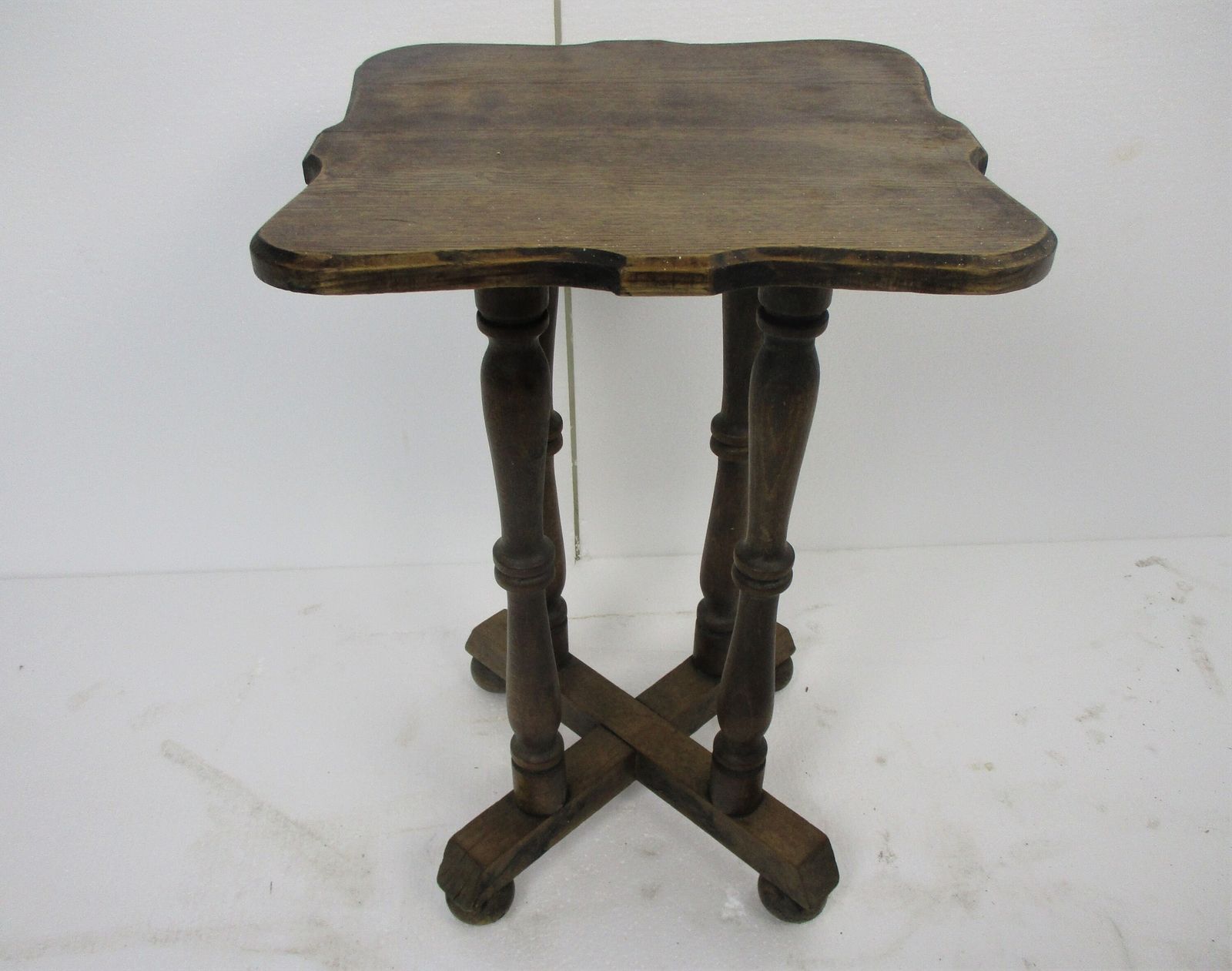 Wooden Side Display Wine Table Pedestal Plant Bonsai Stand Barn Country Farmhous photo furniture