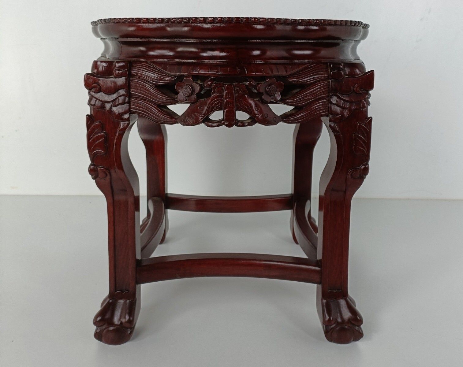 Hand Carved Wooden Chinese Marble Top Hall Console Table Pedestal Bonsai Stand G photo vinterior