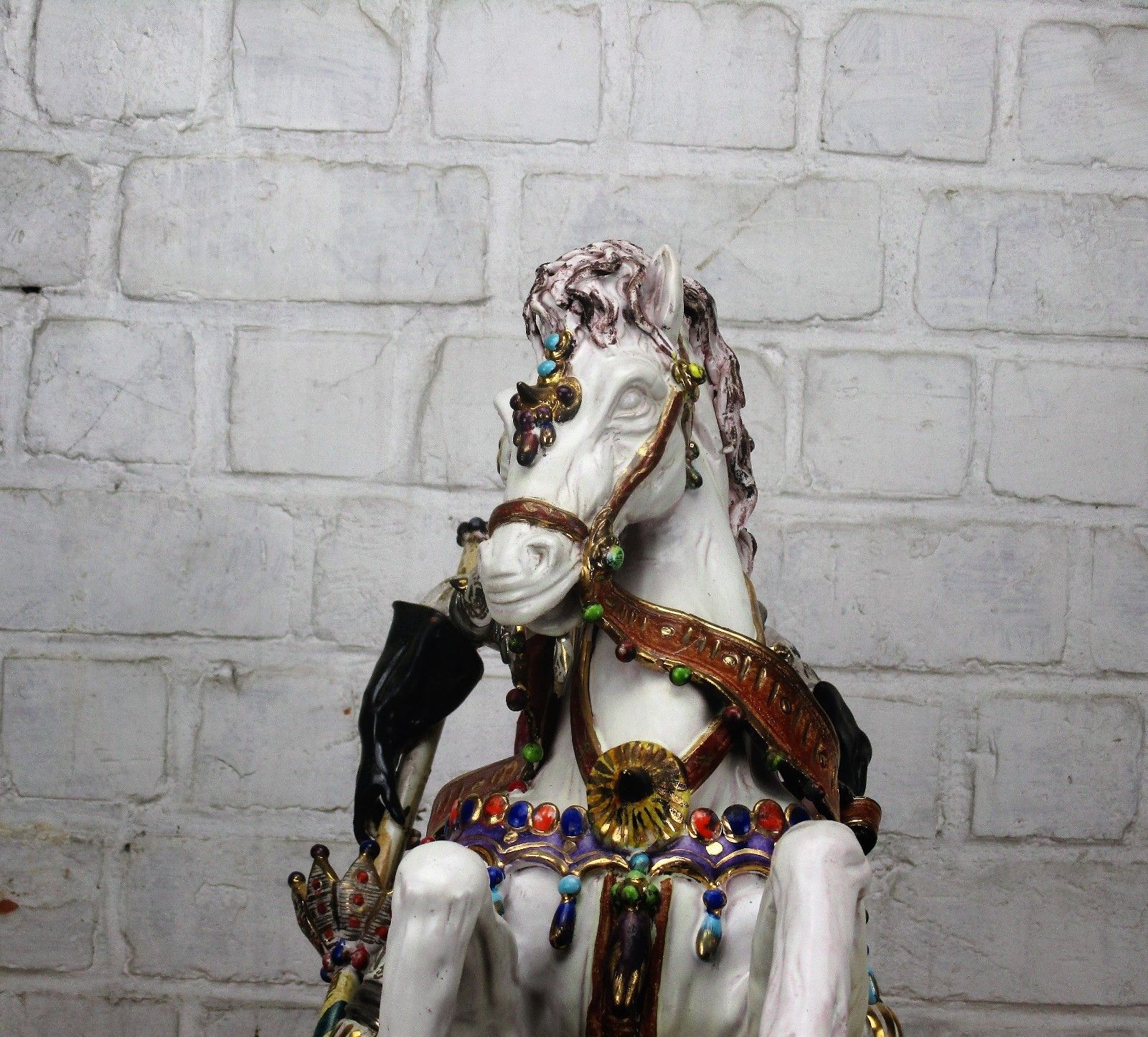 Large Gorgeous Statue Saint George Slaying Dragon Pattarino Marioni Terracotta photo 853.0