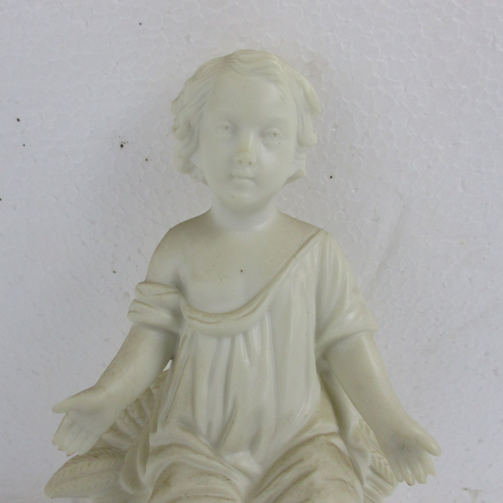 French Holy Water Font Child  Hand Painted Bisque Porcelain Collector Htf 8.46&Q photo furniture