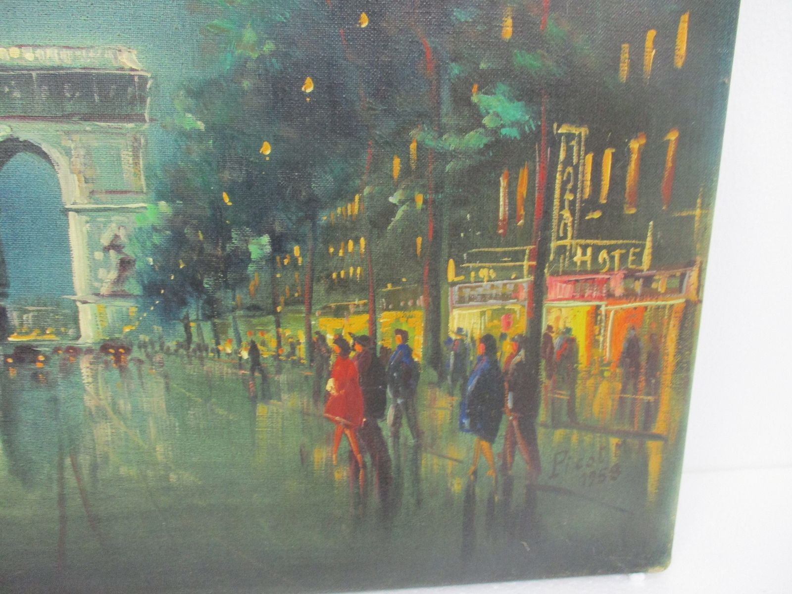 Oil Painting On Canvas M. Picot 1958 Paris Arc De Triomphe photo 202.0