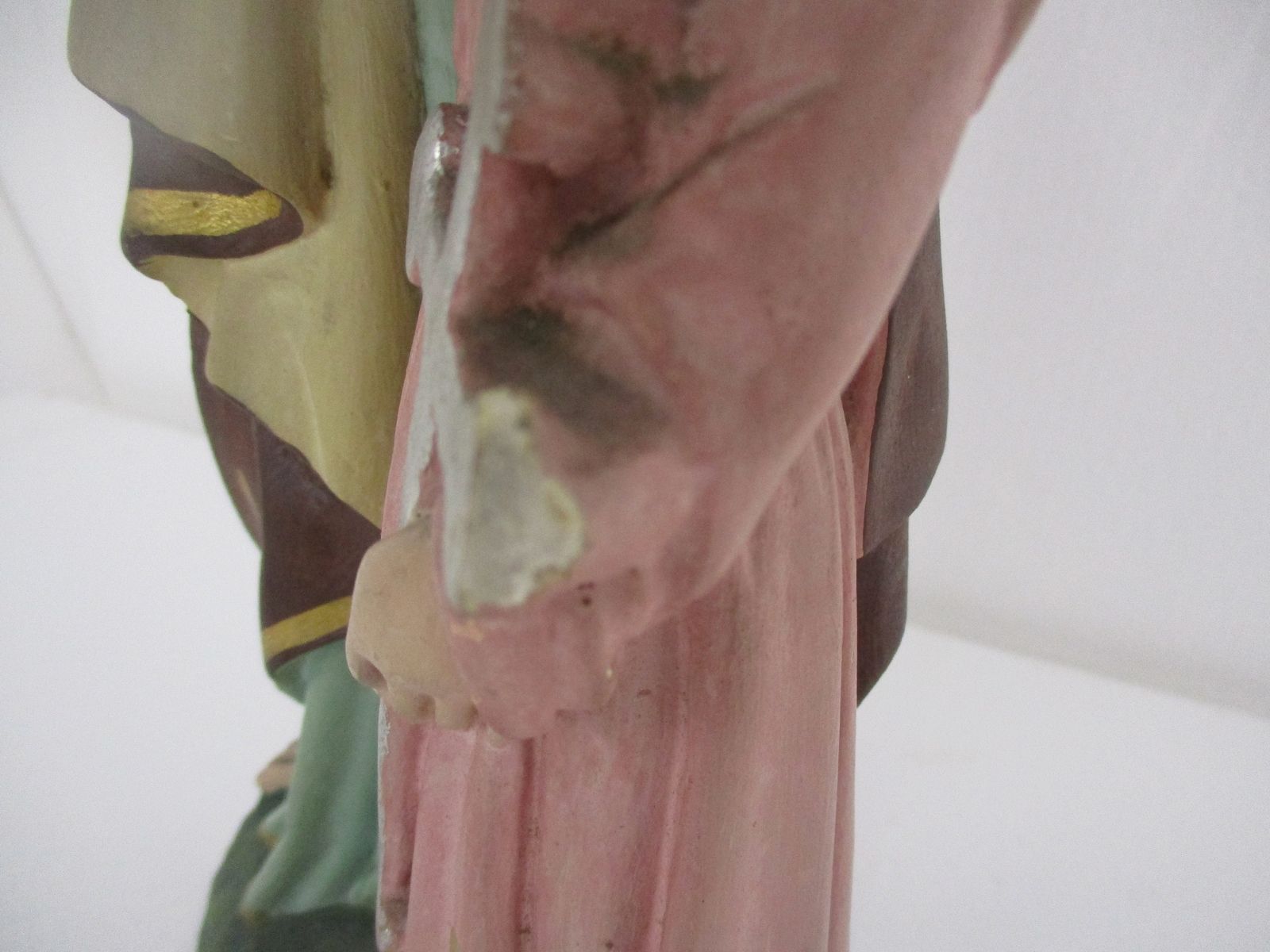 Statue Saint Joseph Protector Of Homes Infant Jesus Statue Chapel Art Deco 18.11 photo vintage