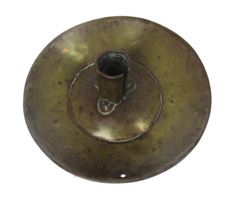 19th Century Antique Hand Hammered Brass Candle Holder Chamberstick Htf