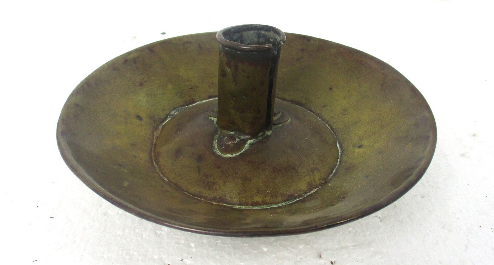 19th Century Antique Hand Hammered Brass Candle Holder Chamberstick Htf photo furniture