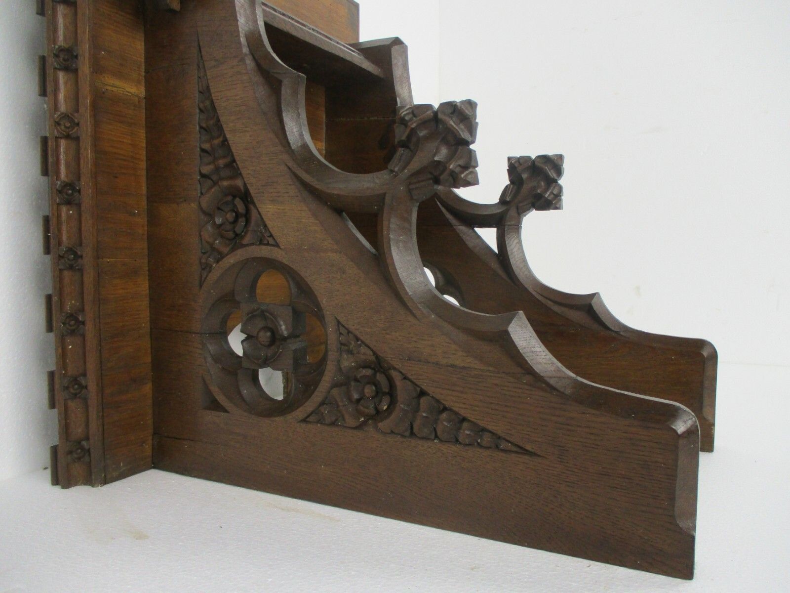Gothic Antique Hand Carved French Oak Wall Hall Console Table 19th Century Wow photo vintage