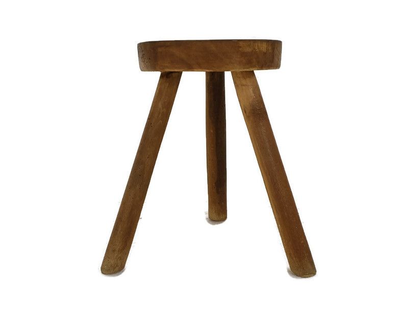 Milking Stool, Pedestal, Plant Stand, Authentic, Antique, Barn Style, Japandi, C