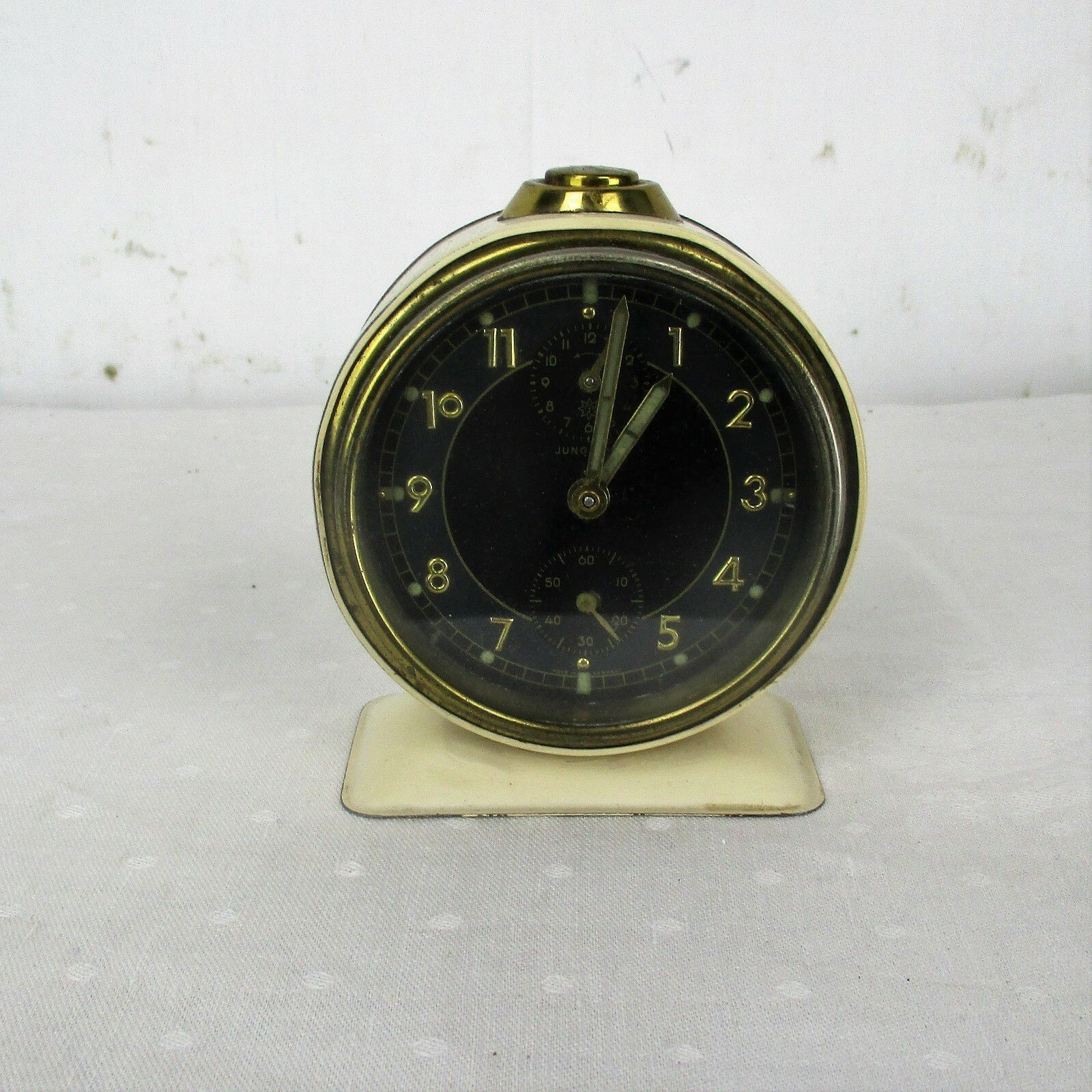 Vintage Junghans Working Condition German White Alarm Clock Retro Collectible photo furniture