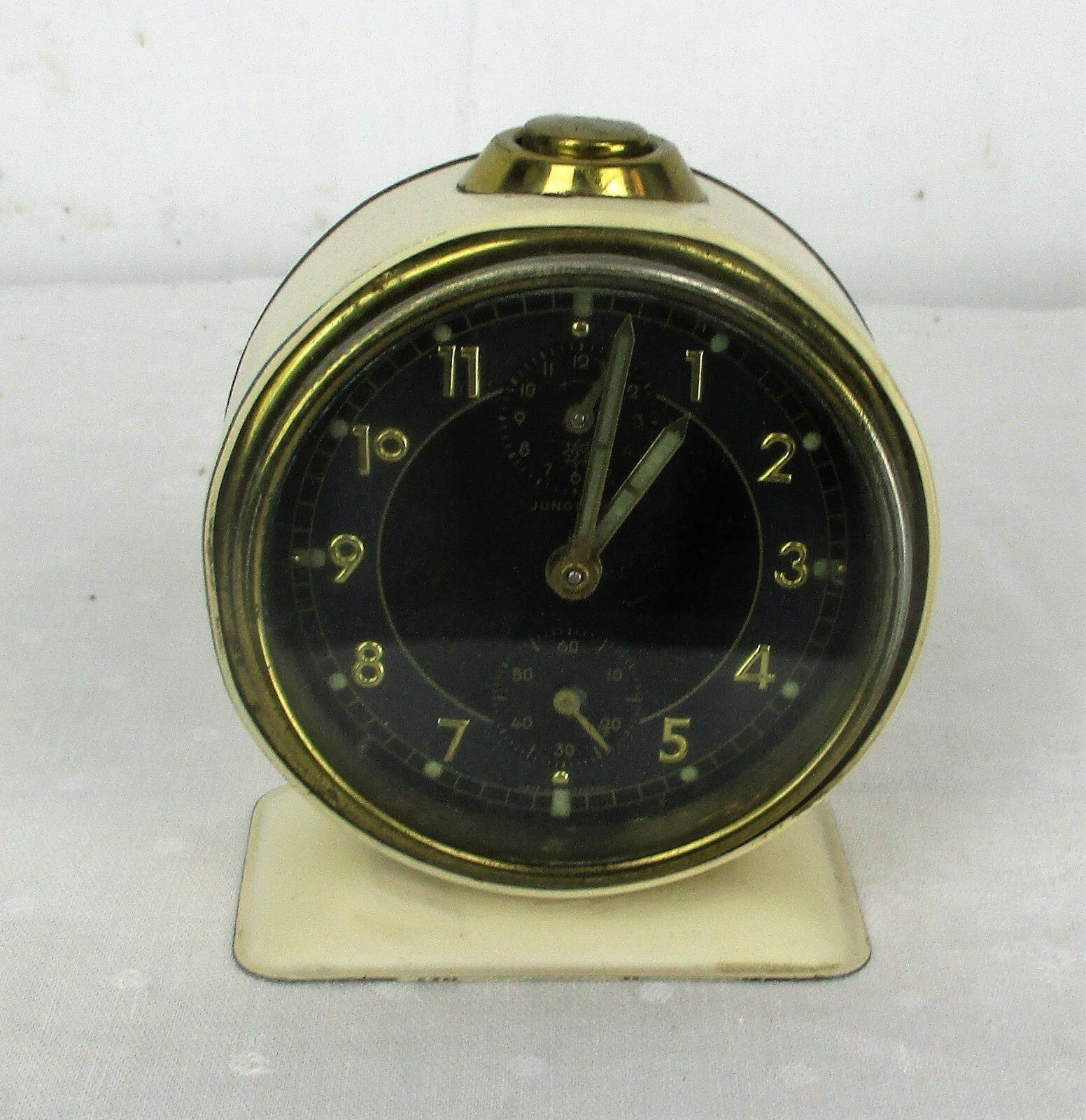 Vintage Junghans Working Condition German White Alarm Clock Retro Collectible photo for sale