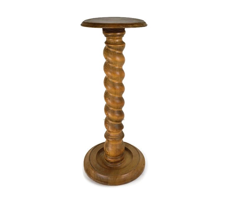Barley Twist Wooden  Side Wine Display Table Pedestal Plant Bonsai Flower Stand