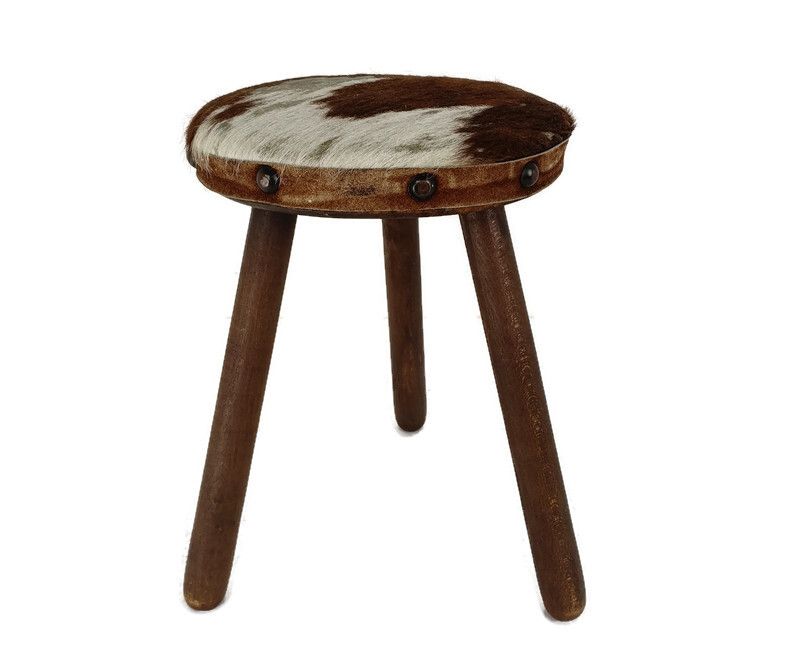 Old  Milk Milking Stool Farmhouse Country Barn Style  French  Tripod Side Displa