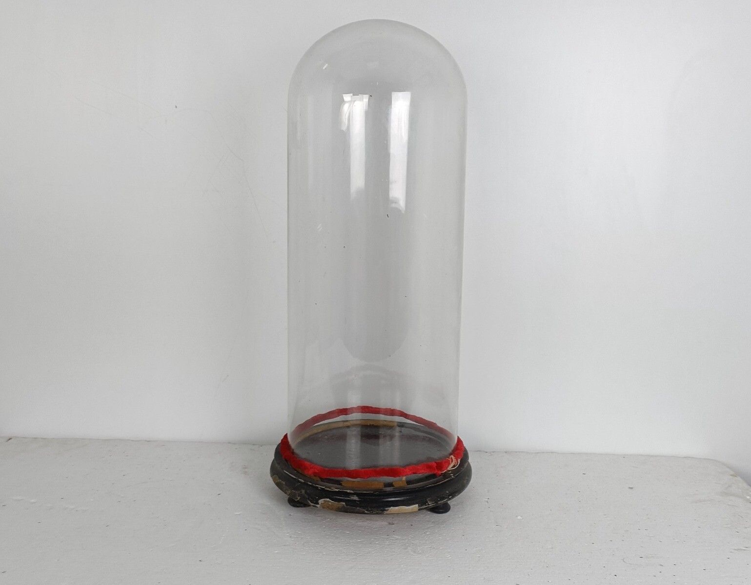 Antique  Round Hand Blown Glass Dome Globe Steampunk Display 19.68" D 7.67"