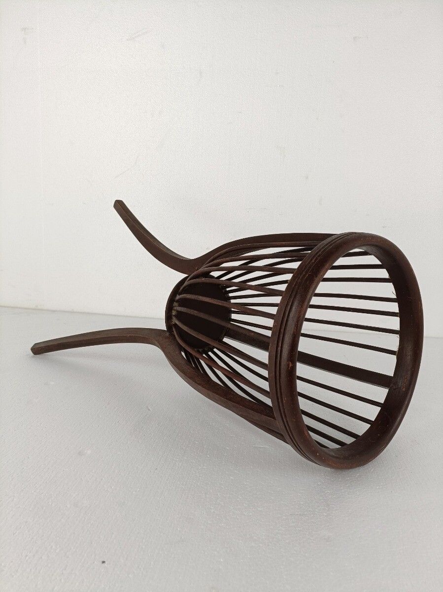 photo furniture Lovely Wooden Standing Basket Very Special Quilting Sewing Basket Tiki Style