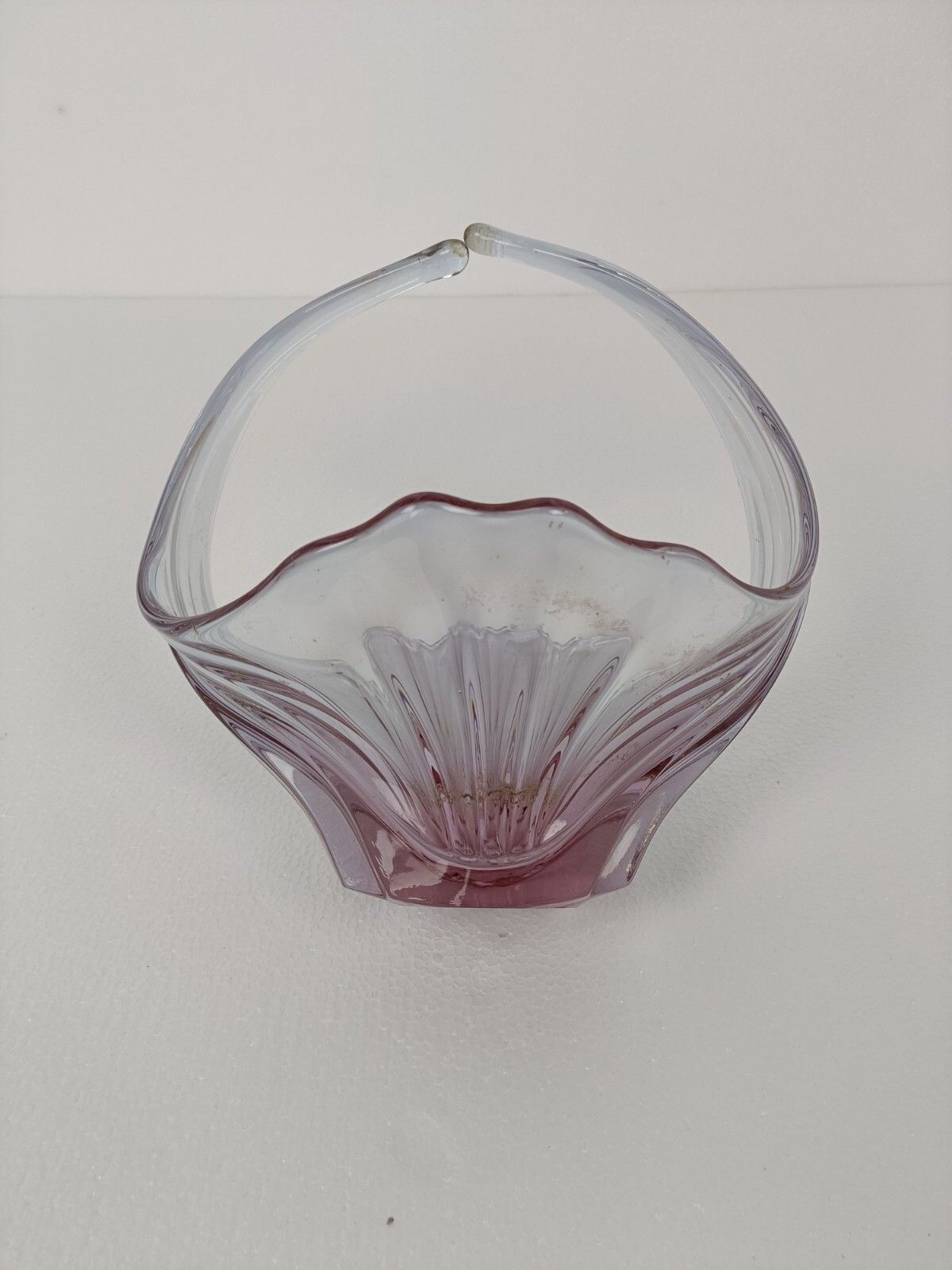 Italian Cranberry Purple Clear Bowl Dish Centerpiece Murano Seguso Art Glass photo buy