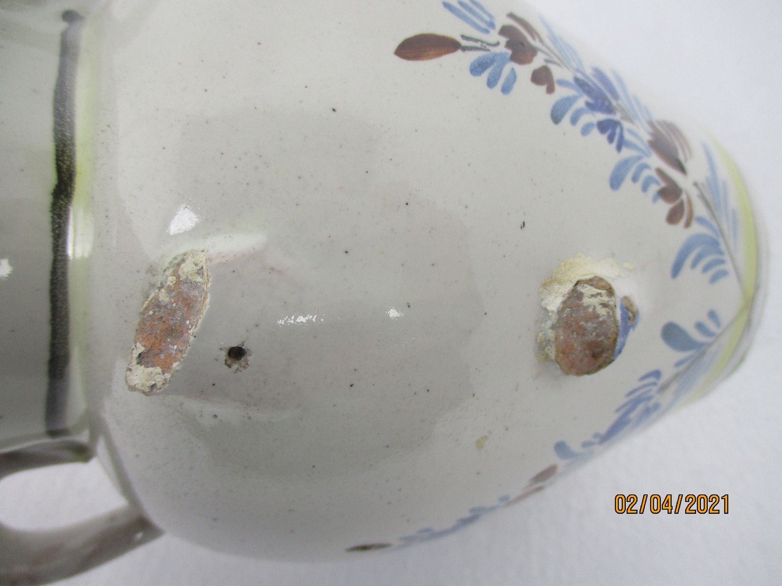 Antique French Henriot Hb Quimper Tea Coffee Pot Decor Bretonne Polychrome Hand photo vinterior