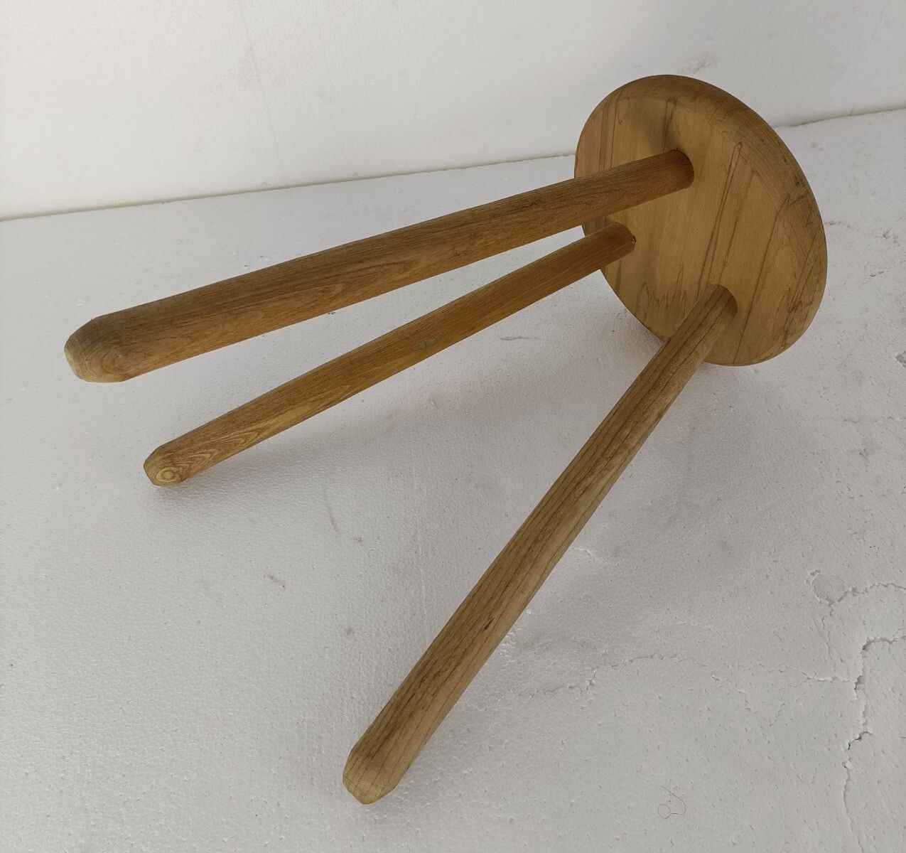 Milking Stool, Stool, Pedestal, Plant Stand, Vintage, Wood, Funky, Barn Style Sa photo buy