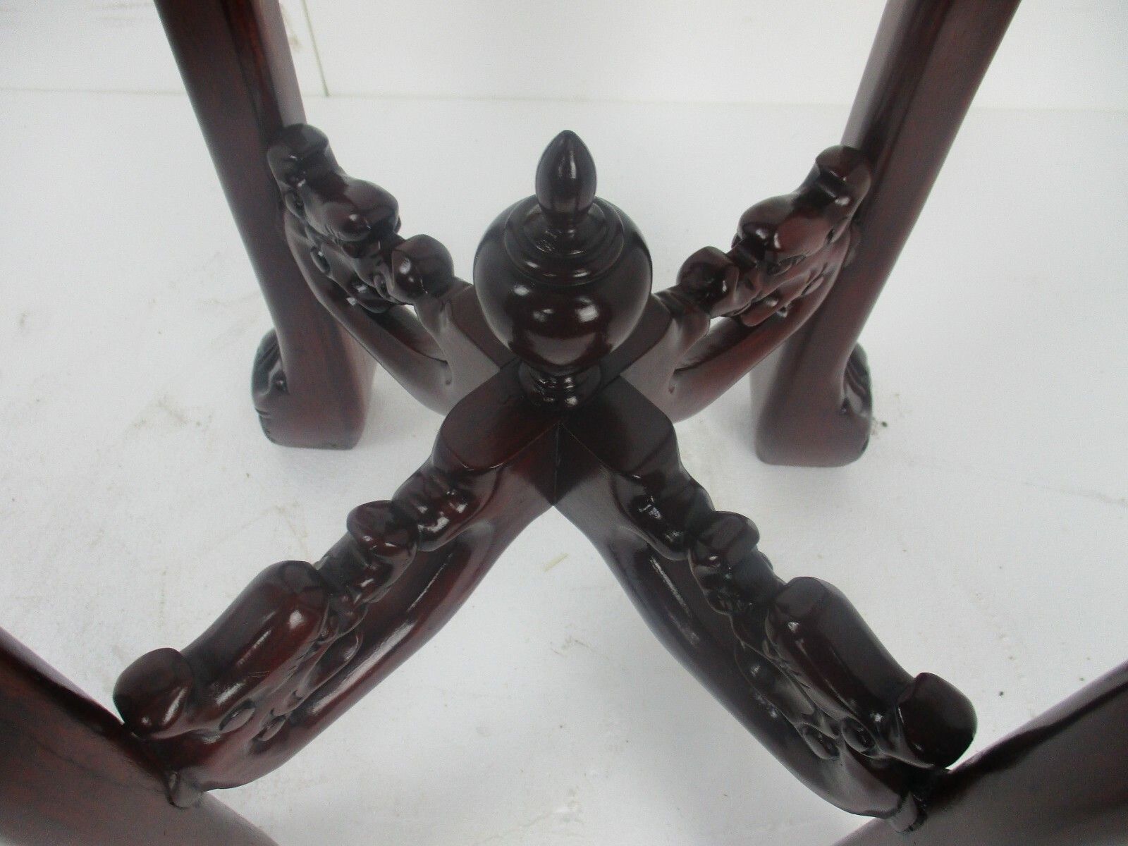 Hand Carved  Rosewood  Chinese Marble Top Hall Console Table Pedestal  Dragons photo Furniture