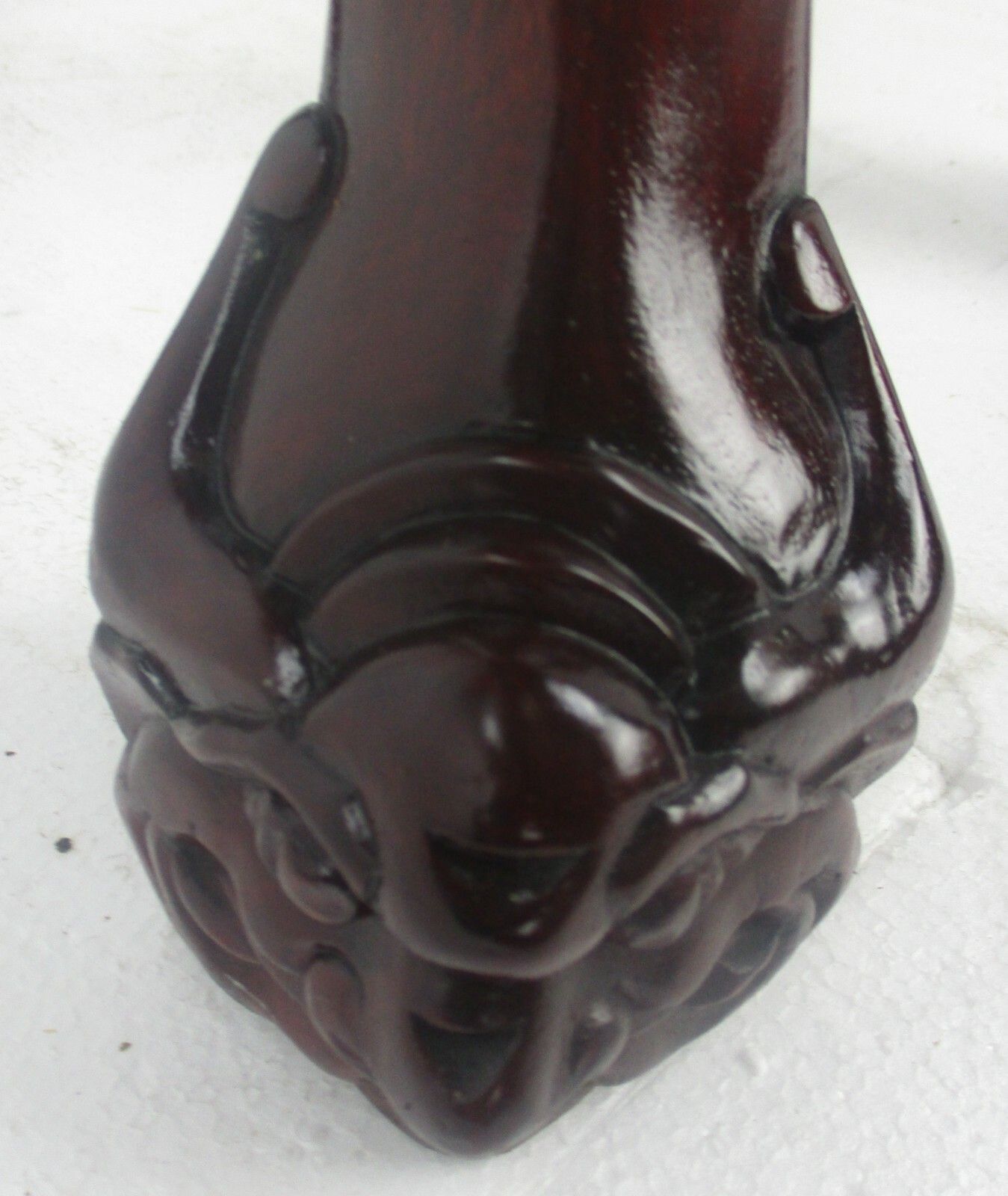 Hand Carved  Rosewood  Chinese Marble Top Hall Console Table Pedestal  Dragons photo vinterior