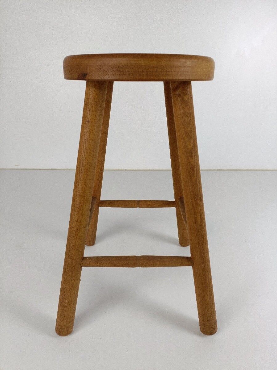 Hand Carved Wood Tripod Milking Stool Pedestal Table Pedestal Farmhouse Style Fu photo Furniture