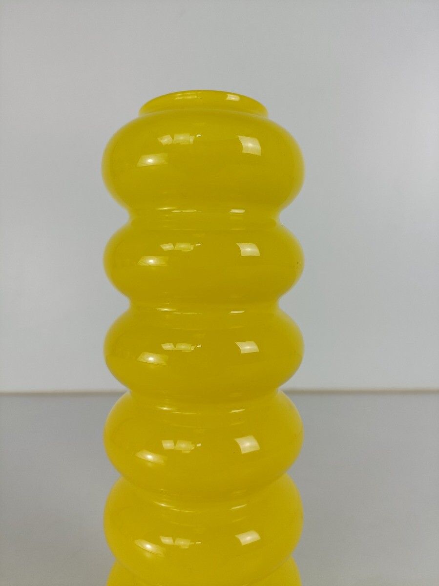 Ikea Solstrale Bubble Hooped Yellow  Vase Yellow Designer Anne Nilsson Vinta photo for sale