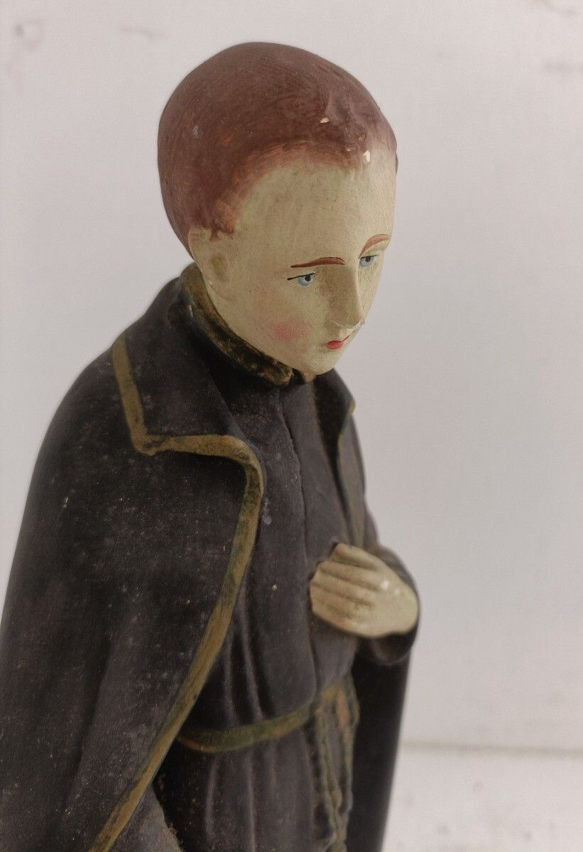 Antique Statue Saint Santo Gerard Santo Majella  Neo Gothic Plaster Priest  Infa photo vinterior