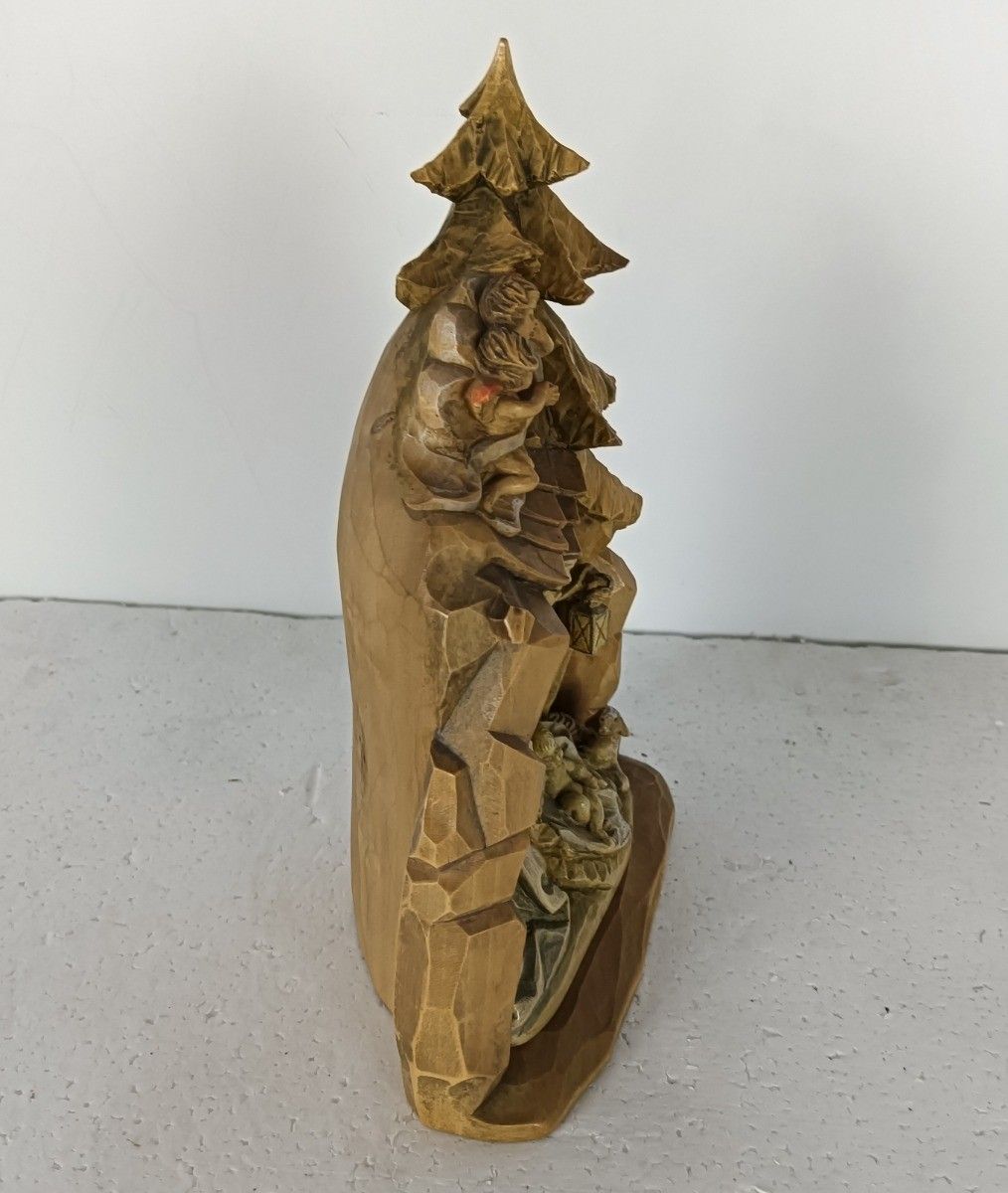 Small Wooden  Nativity Set Christmas Scene Stable Manger Creche Rigo Italy Vin photo Home Decor