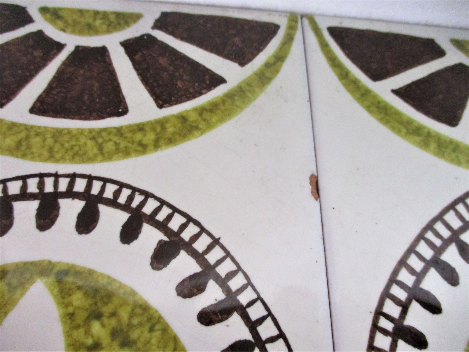 Set Of 4 Art Deco Large Ceramic Wall Tile Coasters Abstract Italy Ceramica D' photo for sale