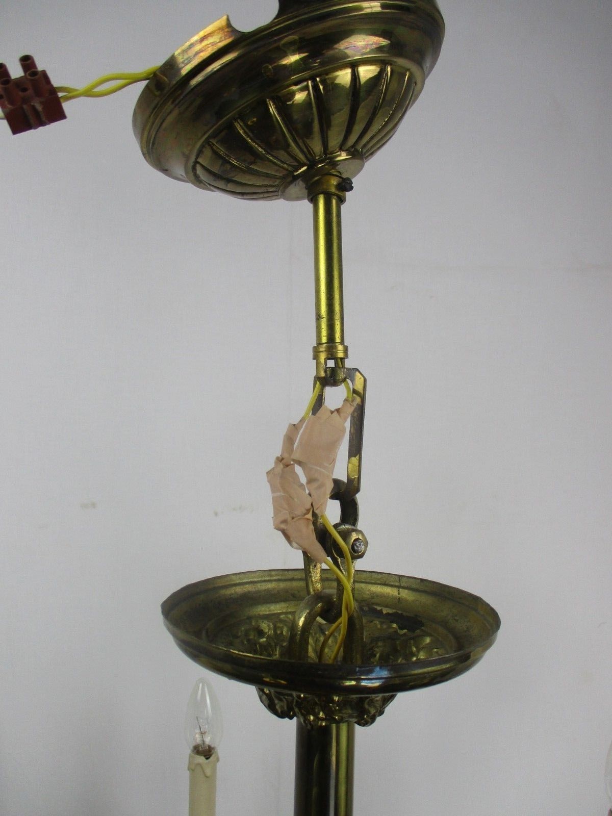 4860.0 18 19th Century Impressive Gothic Bronze Castle Empire Chandelier  Dragons Htf photo